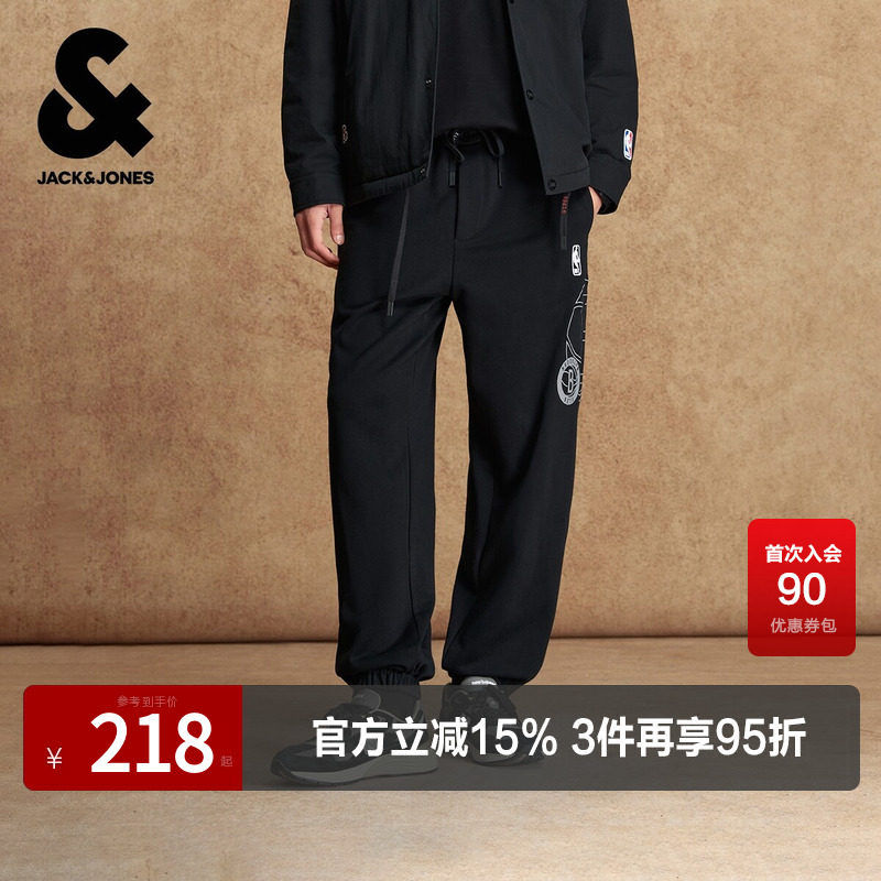 杰克琼斯奥特莱斯2025年新款春秋NBA联名运动裤舒适裤子潮休闲裤