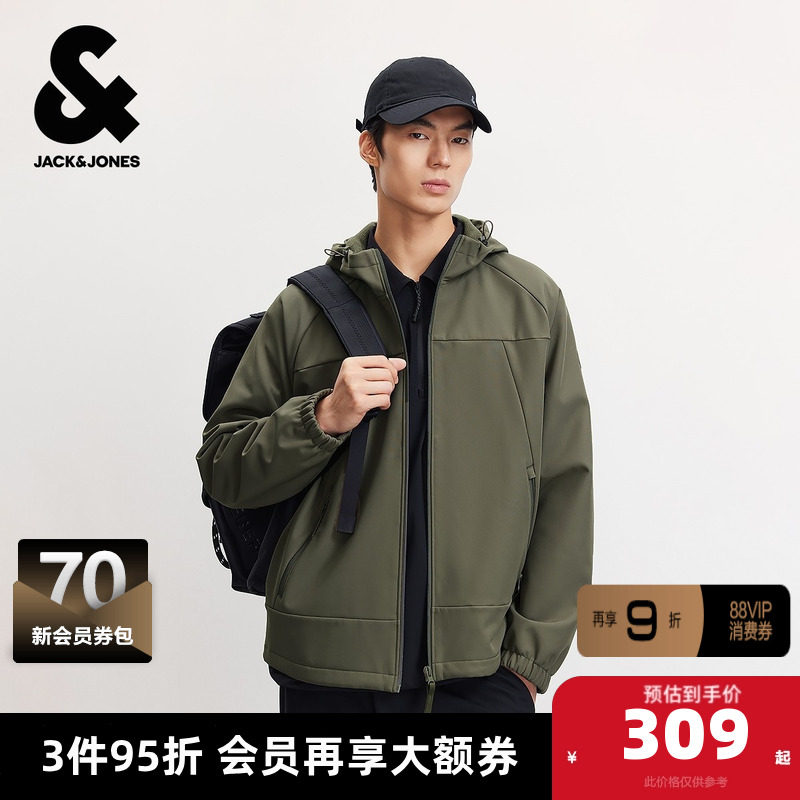 杰克琼斯男装夹克上衣连帽户外运动风略宽松百搭潮流外套休闲男款