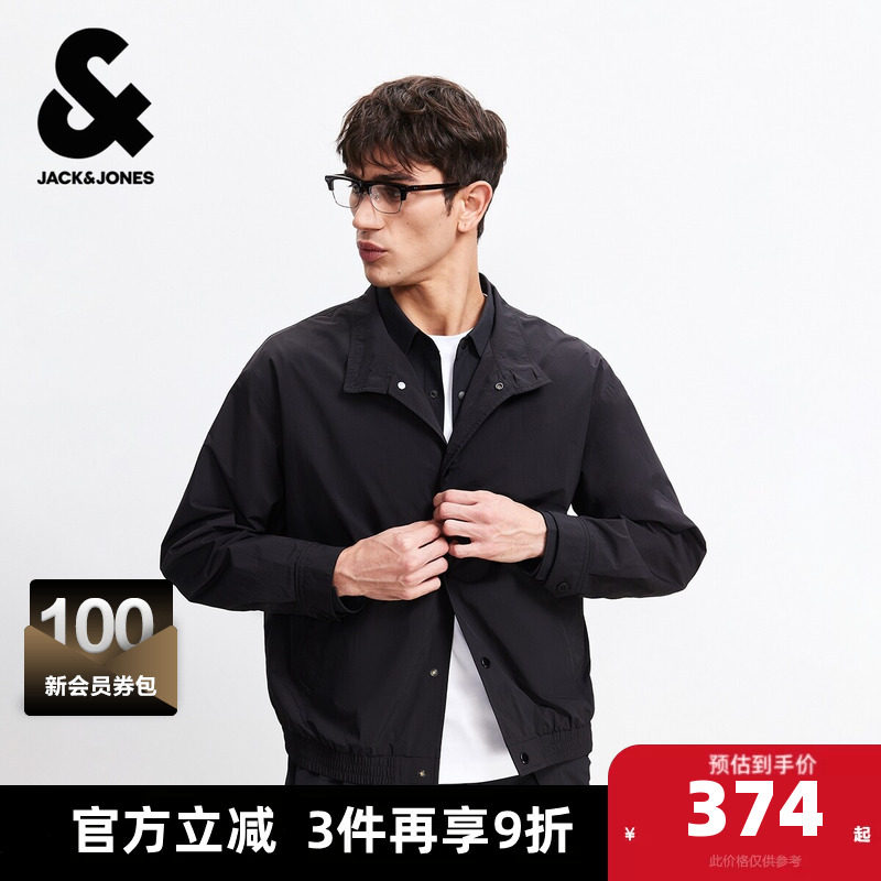 杰克琼斯奥特莱斯2026年春季新款男装夹克宽松翻领长袖外套上衣