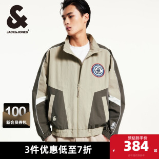 NBA联名款 外套春季 快船队拼接设计立领宽松男 夹克 杰克琼斯男装