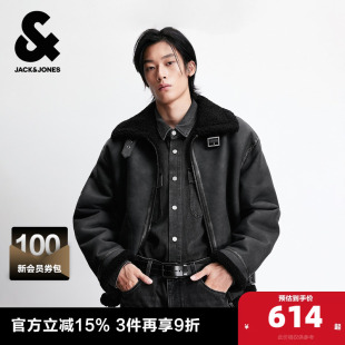 翻领毛领上衣外套 棉服百搭保暖日常通勤经典 杰克琼斯男装 春秋新款