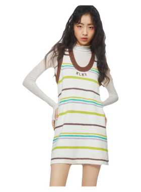 MLMR条纹撞色连衣裙女