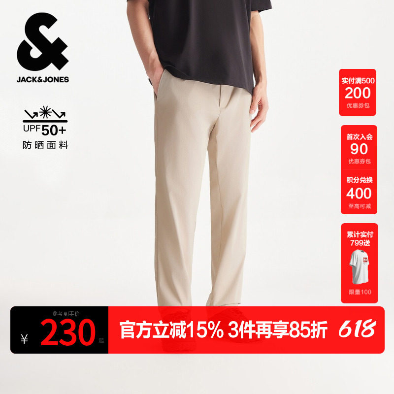 杰克琼斯春秋时尚百搭潮流流行舒适简约常规版长裤休闲裤下装男装