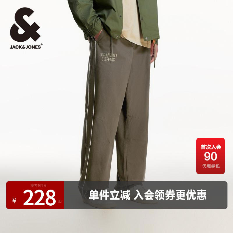 杰克琼斯logo贴布日常长裤休闲裤