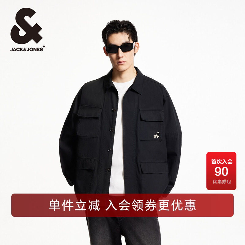 杰克琼斯夹克秋季刺绣logo长袖外套男装