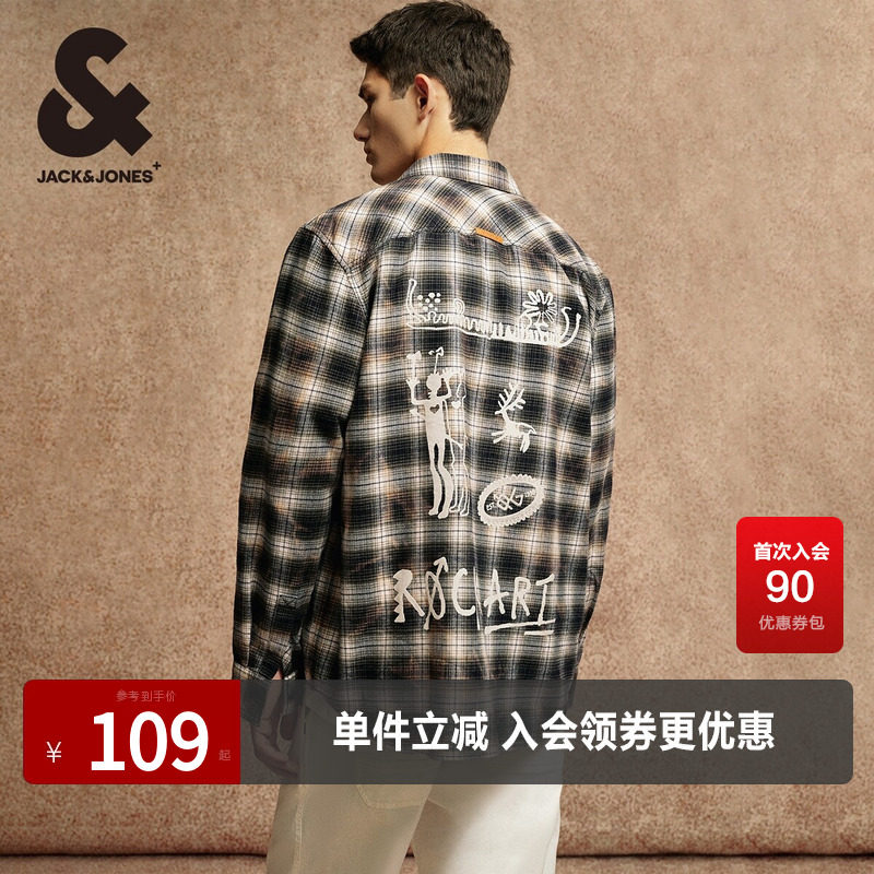 杰克琼斯长袖衣身格纹衬衫