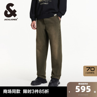 子松紧抽绳双侧插袋字母刺绣宽松长裤 杰克琼斯男装 休闲裤 款 夏季