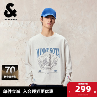 立体字母休闲长袖 卫衣NBA联名款 上衣 冬季 杰克琼斯奥特莱斯男装