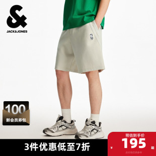子 字母印花logo松紧抽绳日常休闲短裤 杰克琼斯夏季 NBA联名男装