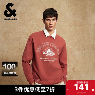 杰克琼斯NBA联名凯尔特人队2025年新款男生春秋季T恤长袖纯棉上衣