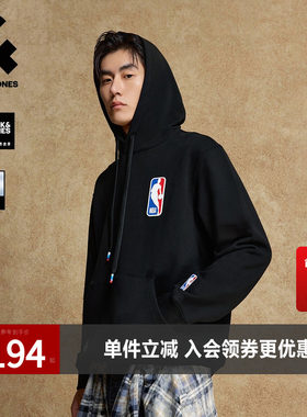 杰克琼斯奥特莱斯NBA联名春秋季男装连帽卫衣立体胶印宽松长袖