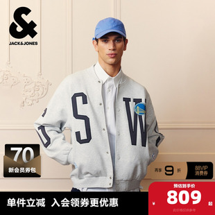 杰克琼斯NBA联名金州勇士球队男装夹克春季时尚潮宽松棒球领外套