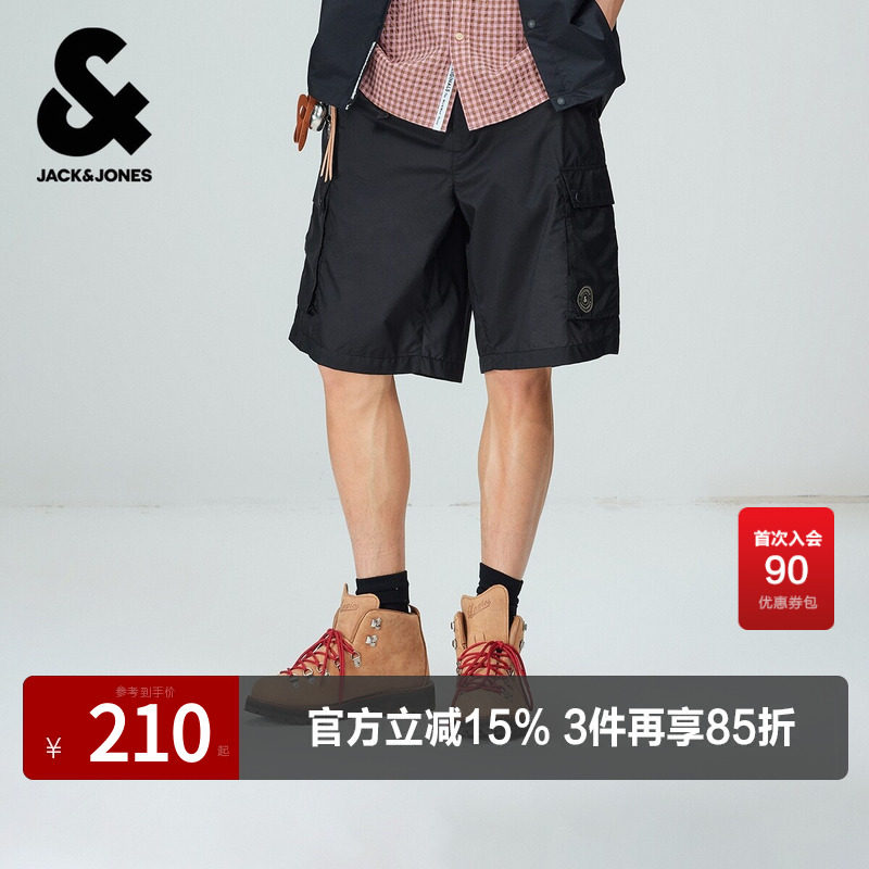杰克琼斯奥特莱斯男装短裤夏季裤子宽松精致字母logo印花时尚潮