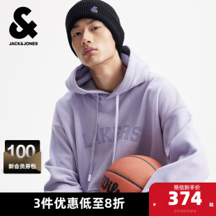 新款 春秋季 连帽抽绳字母宽松卫衣 洛杉矶队男装 杰克琼斯NBA联名款