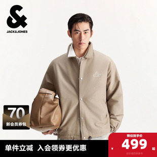 棉衣棉服外套 立体字母刺绣休闲宽松翻领工装 杰克琼斯男装 秋冬新款