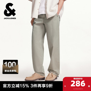 杰克琼斯奥特莱斯男装春秋牛仔裤多口袋松紧腰头抽绳裤脚长裤裤子