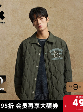 杰克琼斯奥特莱斯男生2025年冬季新款羽绒服翻领日常外套美式上衣