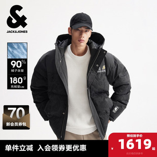 宽松休闲连帽外套 新款 杰克琼斯奥特莱斯NBA联名男装 羽绒服冬季