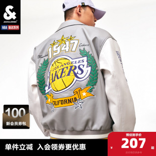 男NBA联名雄鹿队新字母印花男 外套2025春季 杰克琼斯男装 夹克