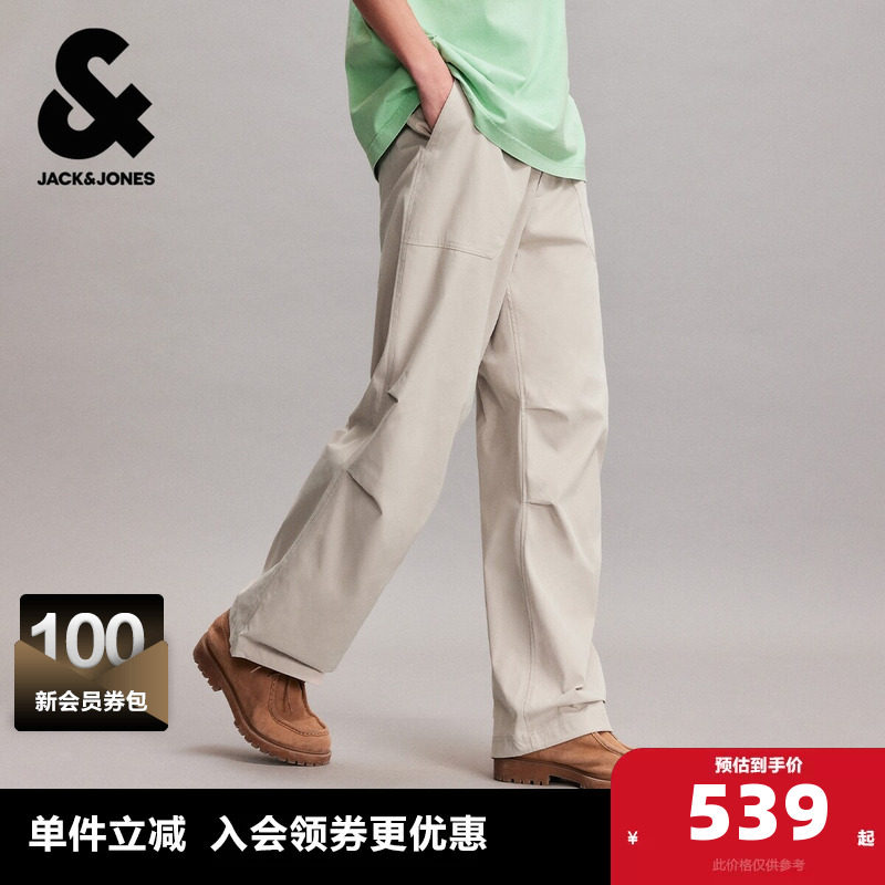 杰克琼斯奥特莱斯男装长裤休闲裤百搭舒适轻运动风3D立体字母设计