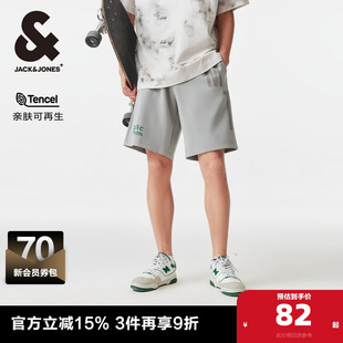 新款 男装 立体字母植绒oversized休闲裤 短裤 子男士 杰克琼斯夏季