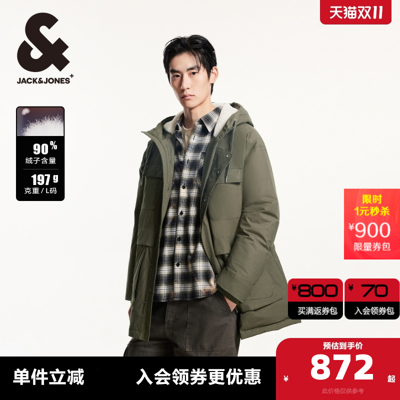 杰克琼斯连帽冬季新款羽绒服