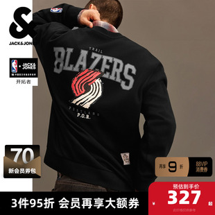 【NBA联名开拓者队】杰克琼斯男装春季卫衣上衣胶印图案潮宽松