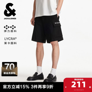 字母立体刺绣日常宽松休闲短裤 杰克琼斯BSQ联名款 新款 夏季 子 男装