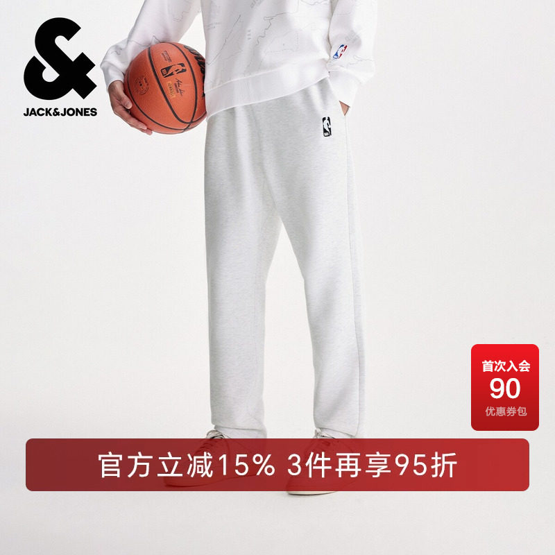 杰克琼斯春秋季男装时尚百搭NBA联名卫裤休闲裤长裤裤子常规男款