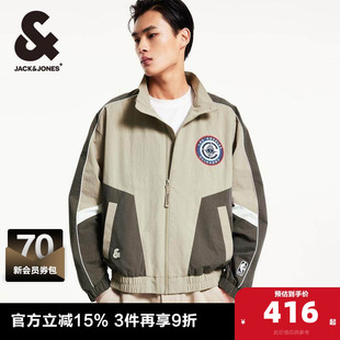 杰克琼斯男装夹克 外套春季NBA联名款快船队拼接设计立领宽松男