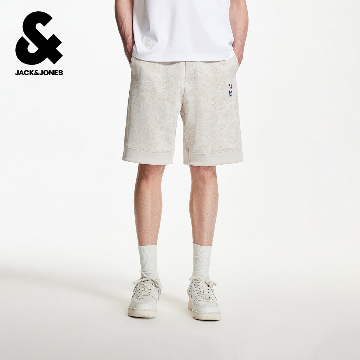 杰克琼斯男装夏季新款NBA联名短裤运动风百搭潮流舒适宽松裤子