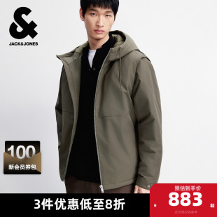连帽纯色可拆卸两件装 新款 保暖外套 棉服春季 杰克琼斯奥尔莱斯男装