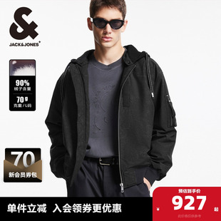 时尚 新款 印花连帽可脱卸宽松保暖外套上衣 羽绒服冬季 杰克琼斯男装