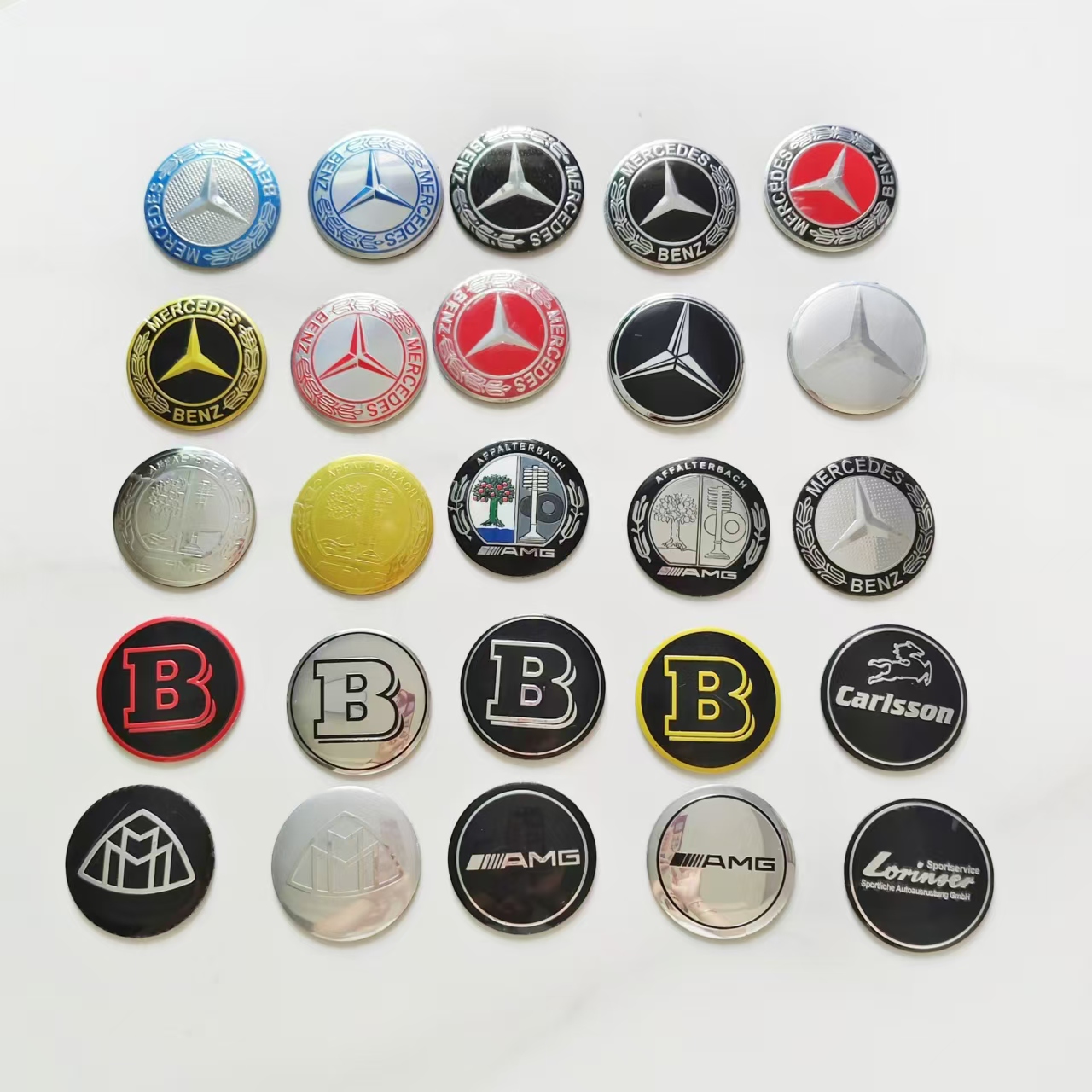 适用改装奔驰轮毂盖贴标45mm56MM60MM65MM75MM轮胎中心盖方向盘贴