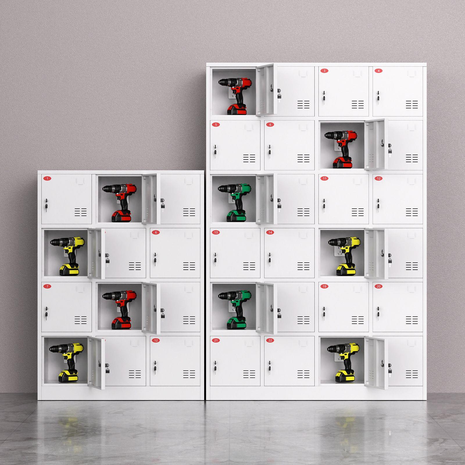 电动工具充电柜灰白工地配电寄存柜工地电动扳手充电箱平板充电柜
