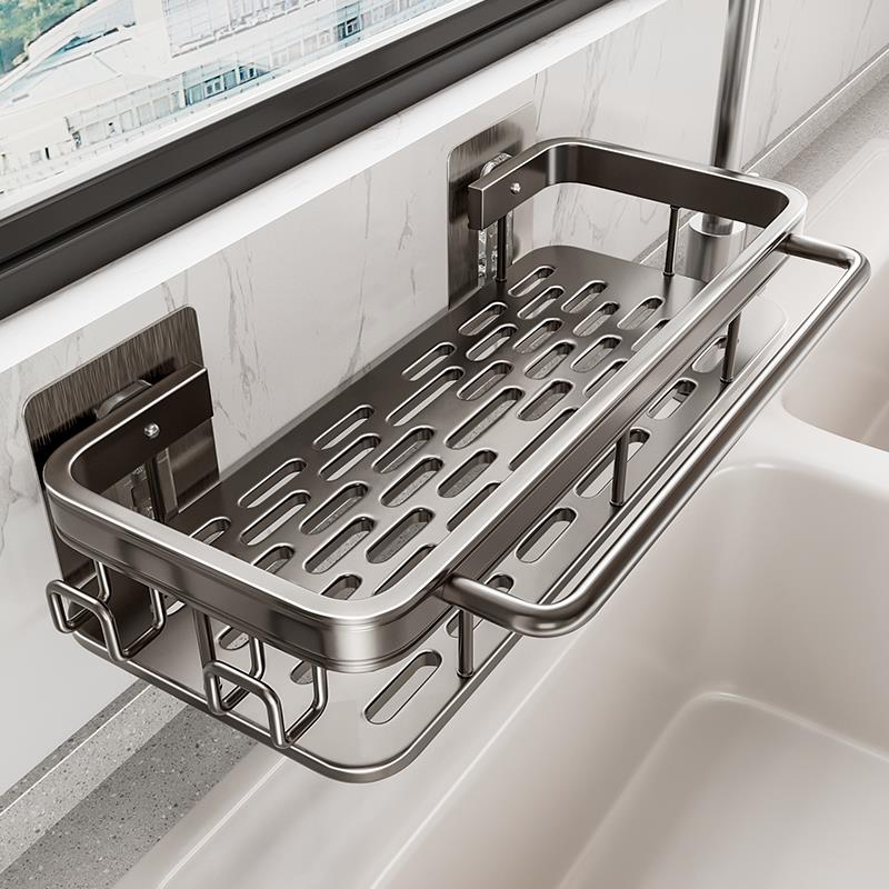 厨房抹布架免打孔置物架壁挂式家用沥水收纳架子水槽挂篮用品神器