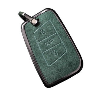 适用大众钥匙套新迈腾B8蔚揽扣帕萨特CC汽车翻毛皮包金属壳