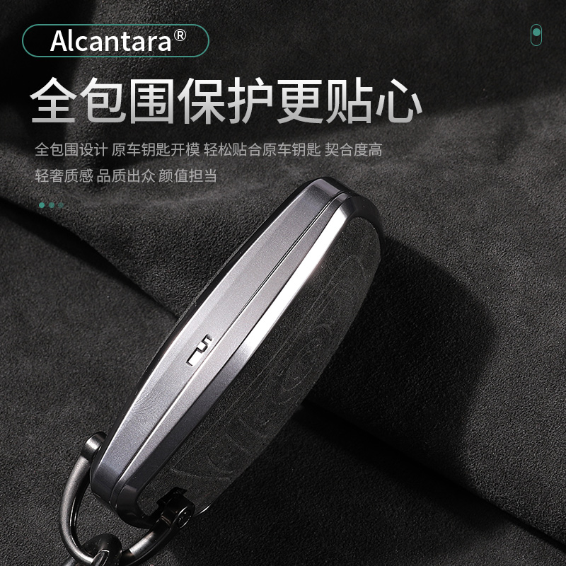 适用宝马钥匙套320li壳1系3系5系7系X1X3X5X6扣530li525翻毛皮包