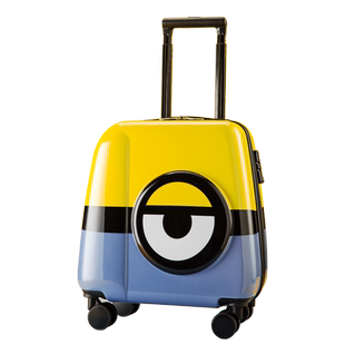 Y&Q行李箱20寸万向轮拍立得可坐骑黄人卡通儿童小礼物旅行拉杆箱