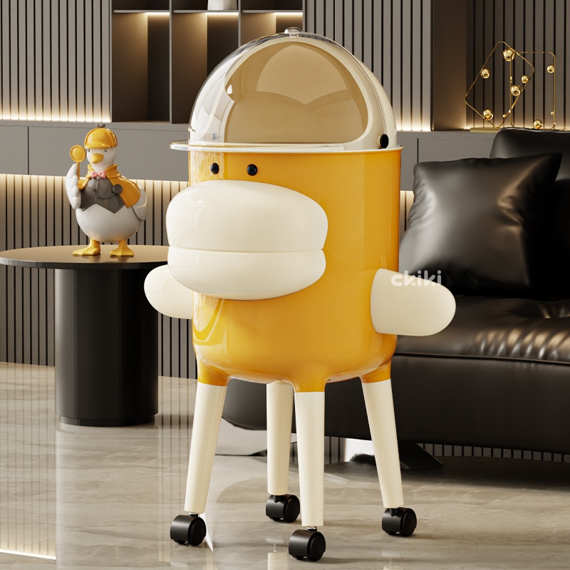 卡通大嘴鸭可爱垃圾桶高脚可移动