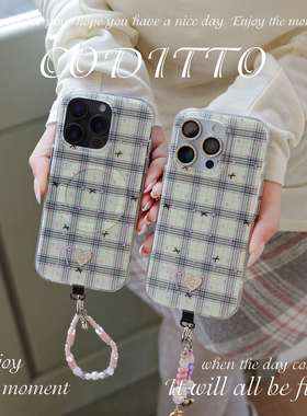 coditto原创粉点方格适用iPhone17promax手机壳韩系少女心苹果17pro16promax保护套ins风新款16pro15promax