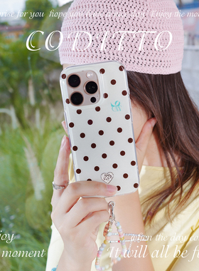 coditto波点生椰奶冻双层印花适用苹果17promax手机壳经典情侣创意iPhone16pro15promax保护套新款ins风15pro