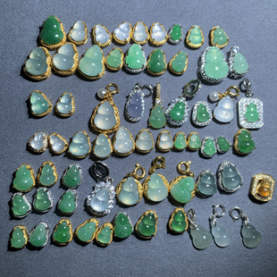 天然A货翡翠缅料貔貅随形隔珠吊坠diy串珠戒指单品证书另拍通用