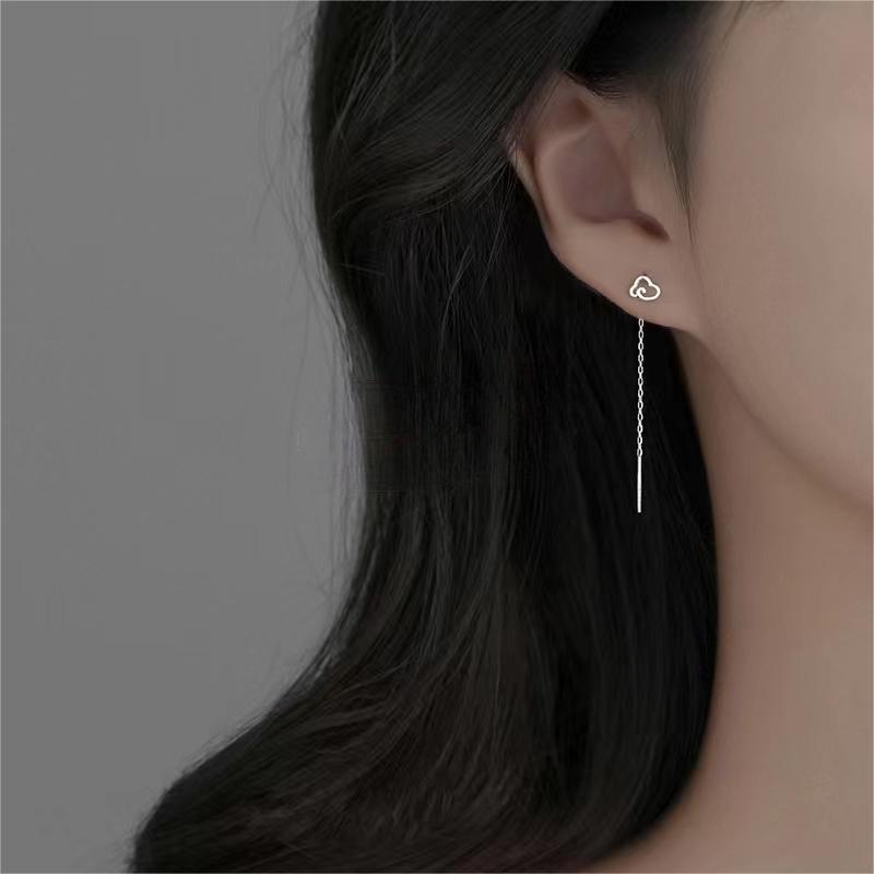 999足银云朵耳线女轻奢小众设计