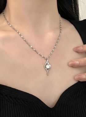 跨境S925纯银丘比特之箭项链女轻