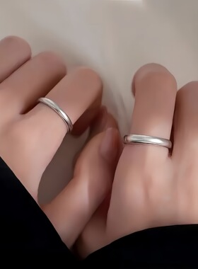 s999纯银磨砂戒指女轻奢高级感光