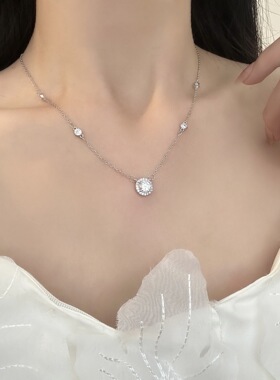 s999纯银星光璀璨项链女轻奢风高