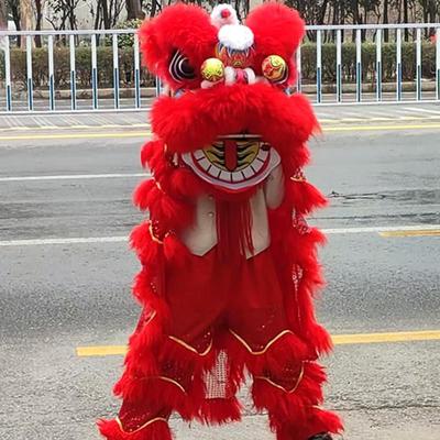 儿童10寸中小学生舞狮道具南狮醒狮羊毛小狮子头单人舞狮表演全套