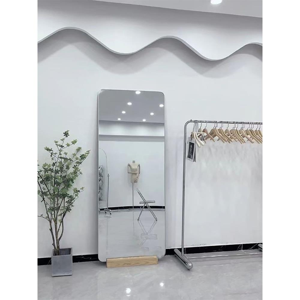 圆角全身镜穿衣镜落地显瘦简约服装店专用试衣镜贴墙美颜家用镜子