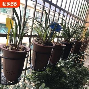 兰花专用花架欧式阳台金属栏杆花盆架挂式护栏绿萝悬挂九尾狐加高